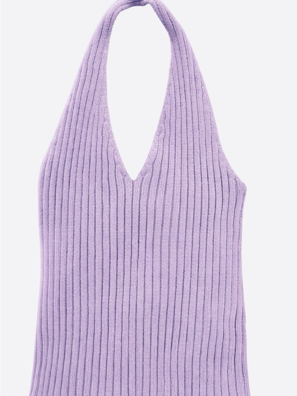 Forever 21 Lavender Ribbed Halter Crop Top